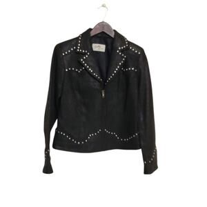 SCULLY Genuine Leather Suede Studded Western Coastal Cowgirl Boho Jacket Sz XS